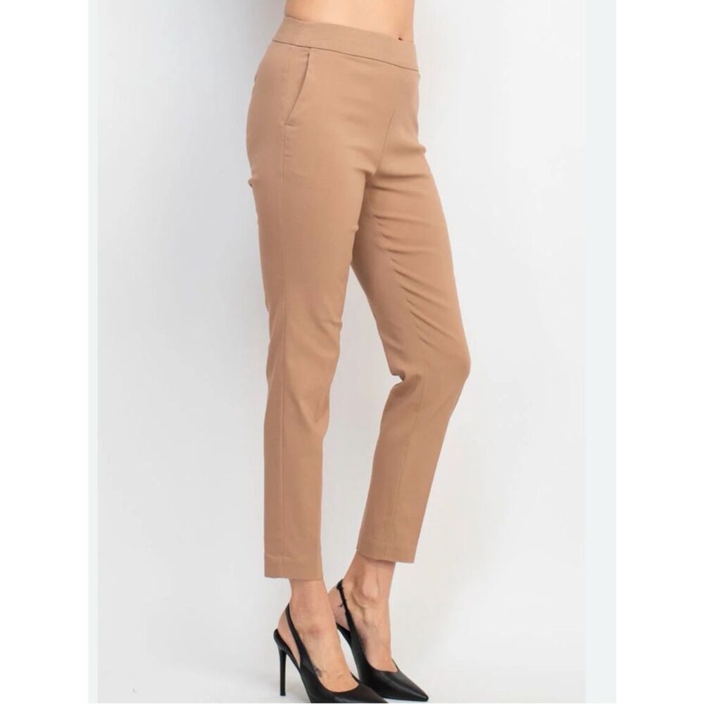 Counterparts Stretchy Pull on Tan Ankle Dress Pants(Size Small)